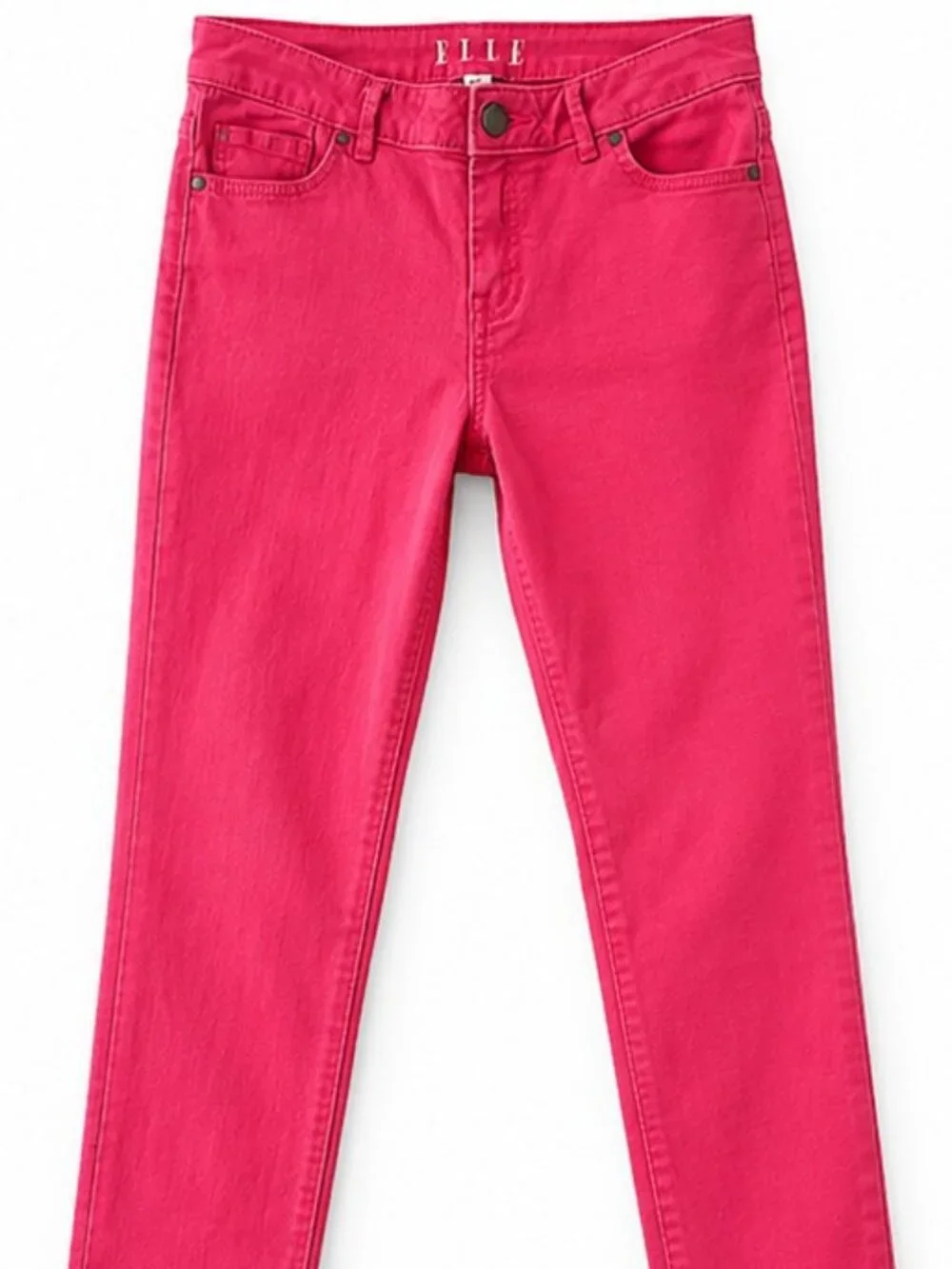 ELLE Hot Pink Skinny Jeans Size 6 Stretch Denim Bright Barbiecore Y2K Casual - Picture 1 of 7
